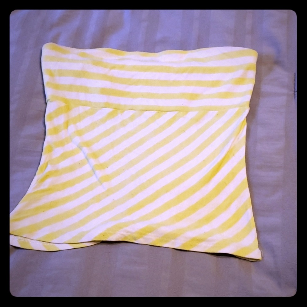 Express Yellow striped tube top